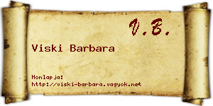 Viski Barbara névjegykártya